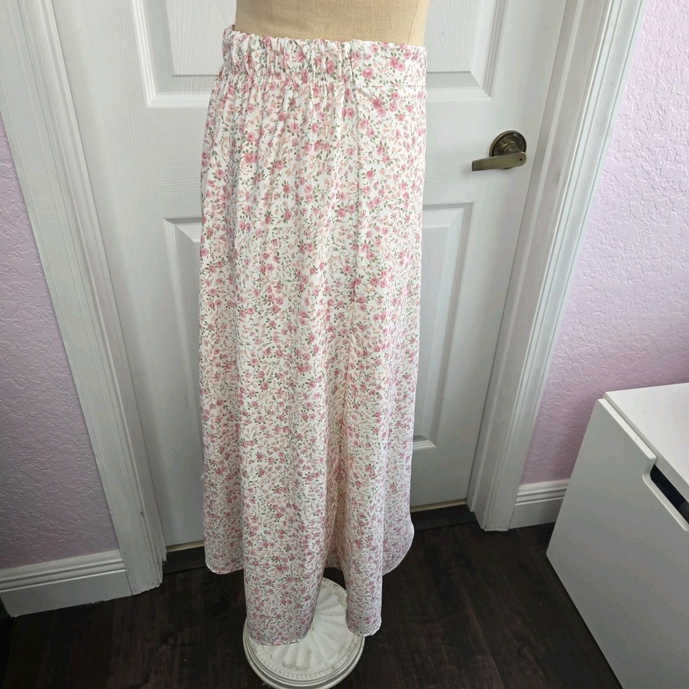Alter'd State Pink Floral Midi Skirt Size‎ S Spring Cottagecore Coquette Boho - Picture 3 of 11